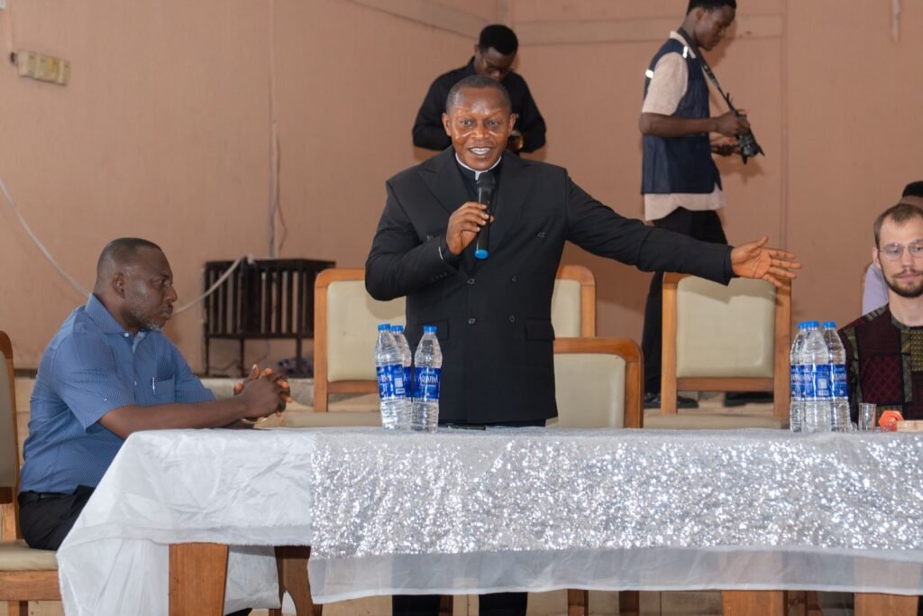 The Ag Vice-Chancellor, Rev. Fr. Prof. Chukwunonso Dominic Obielosi, addressing the gathering