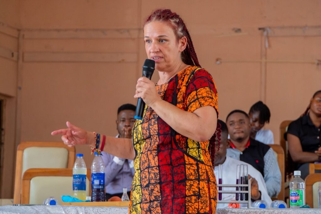 Dr. Réka Fodor speaking on lifestyle-related diseases and preventive healthcare